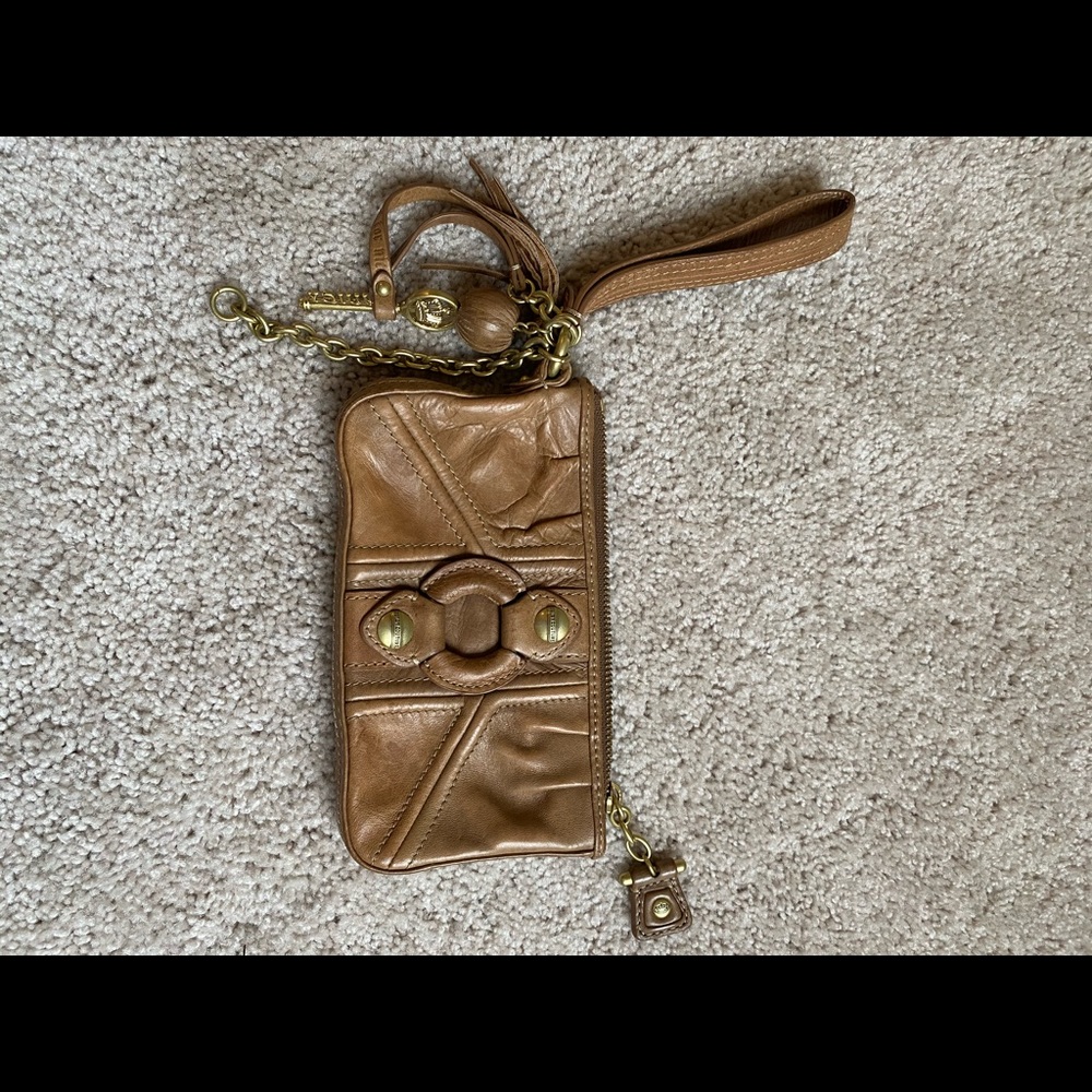 Juicy Couture Tan Leather Wristlet